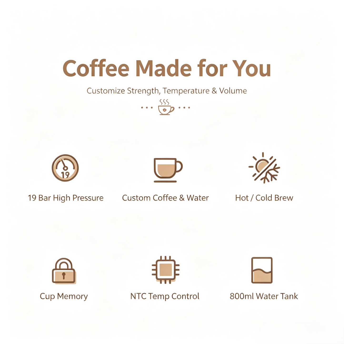 Compact Capsule Coffee Machine, Hot & Cold Espresso Maker
