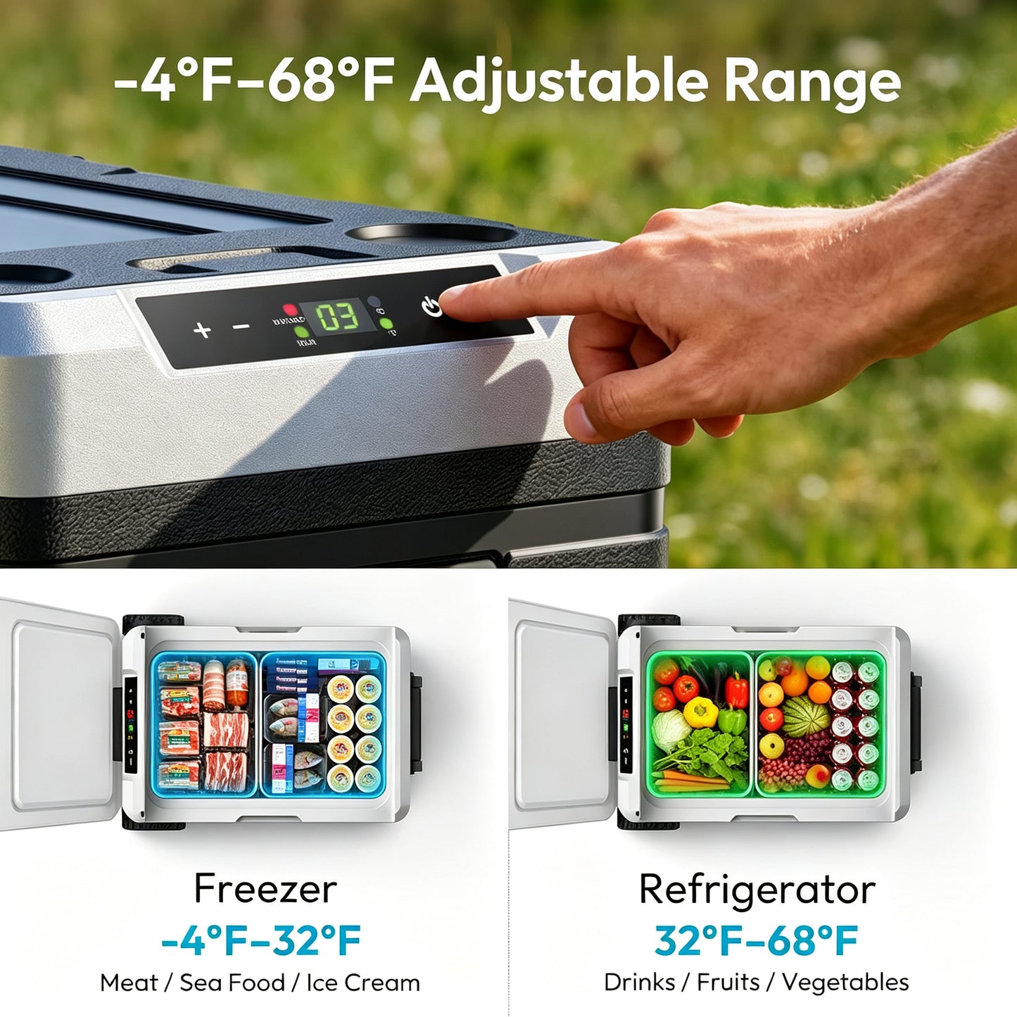 Desalto™ 53QT Dual-Zone Fridge + FREE 100W Solar Panel