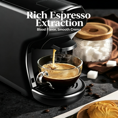 Capsule Espresso Coffee Machine, Compact Coffee Brewer