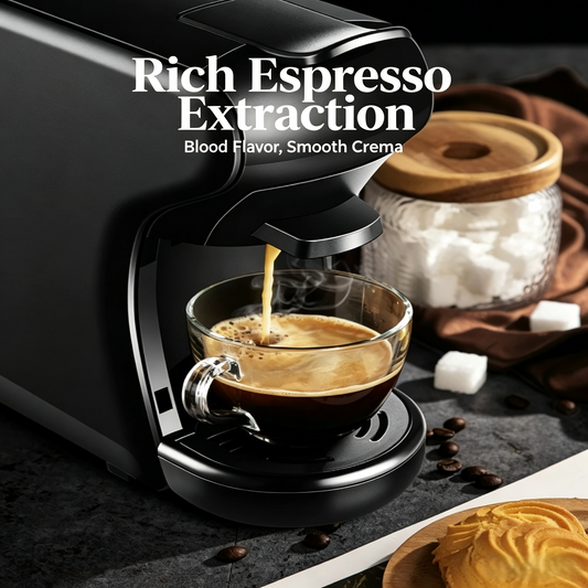 Capsule Espresso Coffee Machine, Compact Coffee Brewer