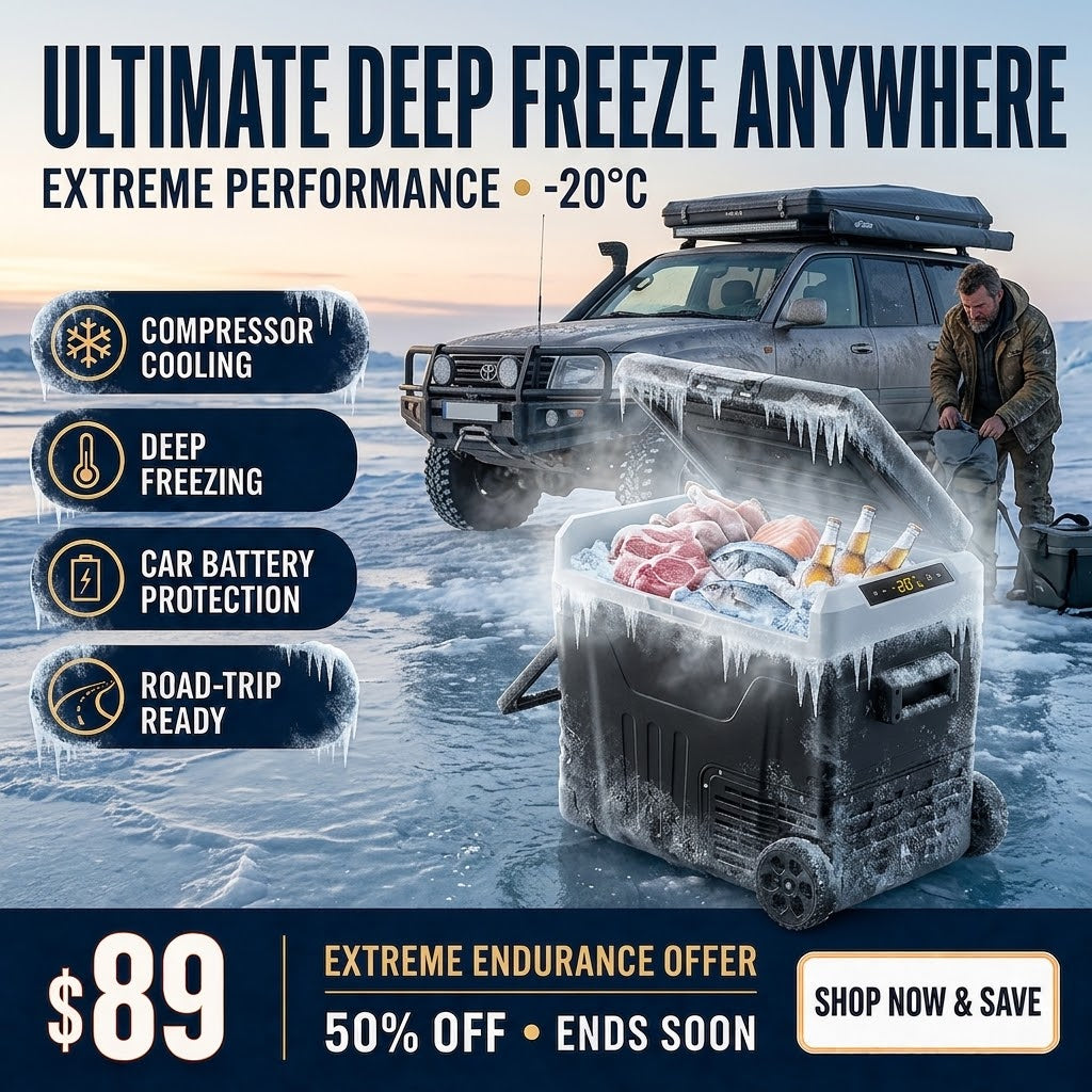 Desalto™ 53QT Dual-Zone Fridge + FREE 100W Solar Panel