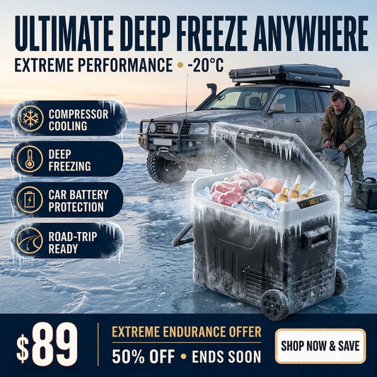 Desalto™ 53QT Dual-Zone Fridge + FREE 100W Solar Panel