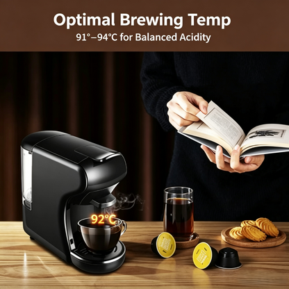 Capsule Espresso Coffee Machine, Compact Coffee Brewer