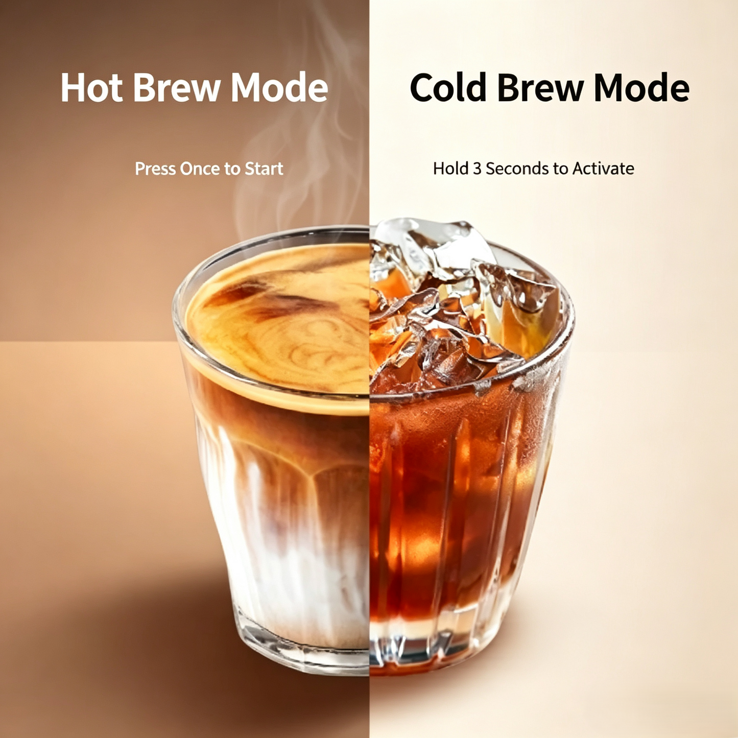 Compact Capsule Coffee Machine, Hot &amp; Cold Espresso Maker