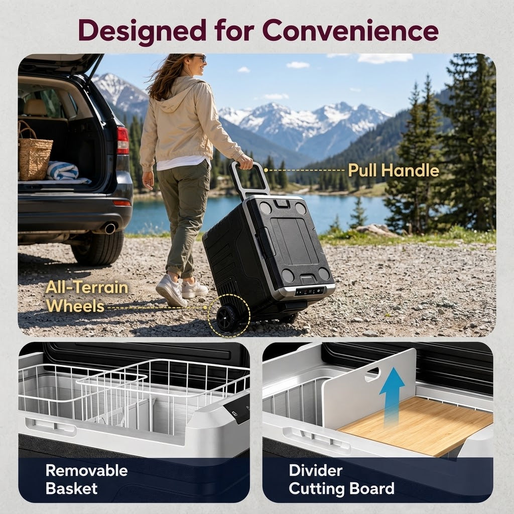 Desalto™ 53QT Dual-Zone Fridge + FREE 100W Solar Panel