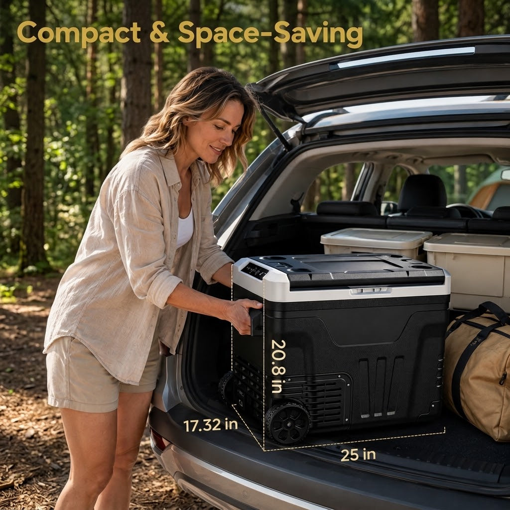 Desalto™ 53QT Dual-Zone Fridge + FREE 100W Solar Panel