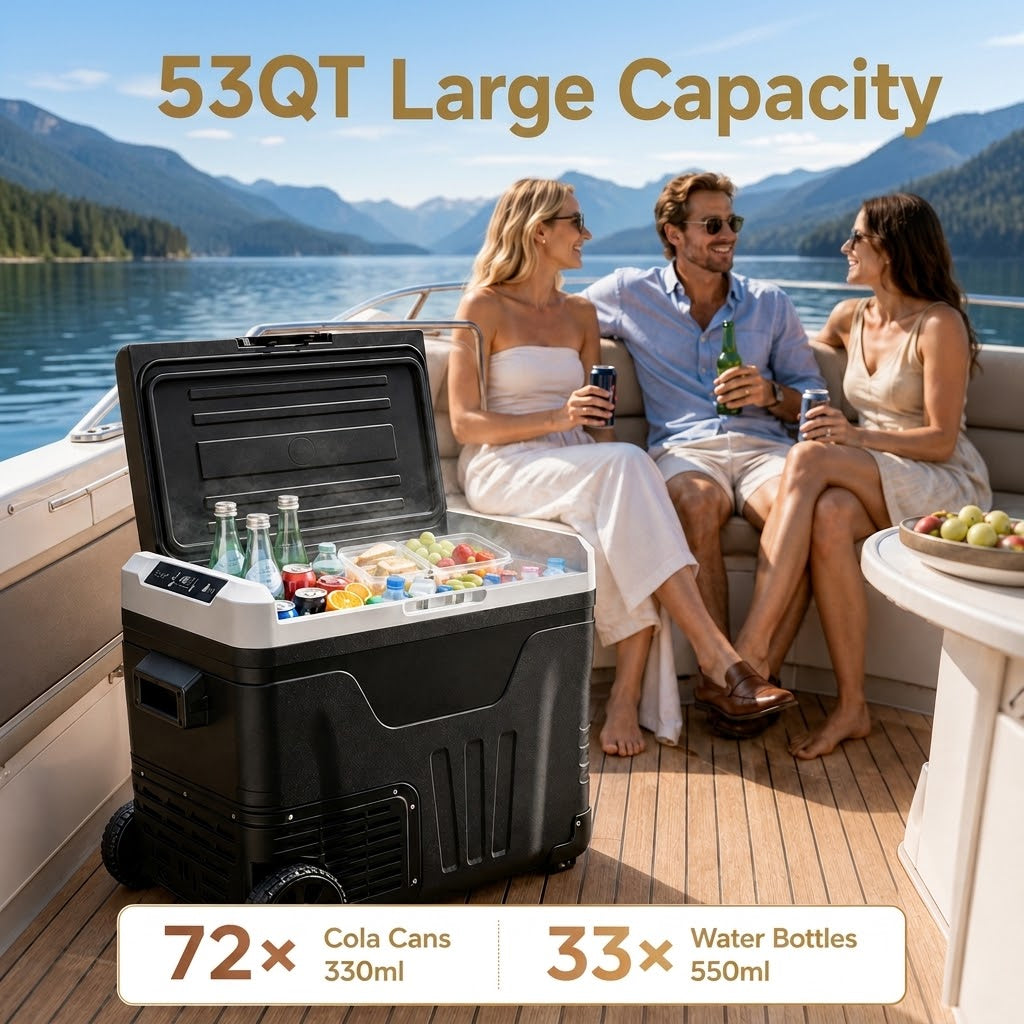 Desalto™ 53QT Dual-Zone Fridge + FREE 100W Solar Panel